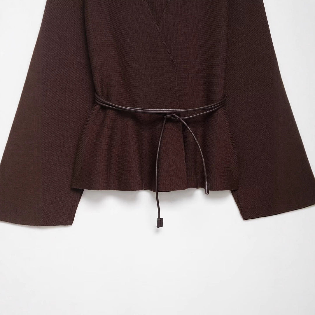 Ladies elegant wrap jacket with belt at waist Lune London