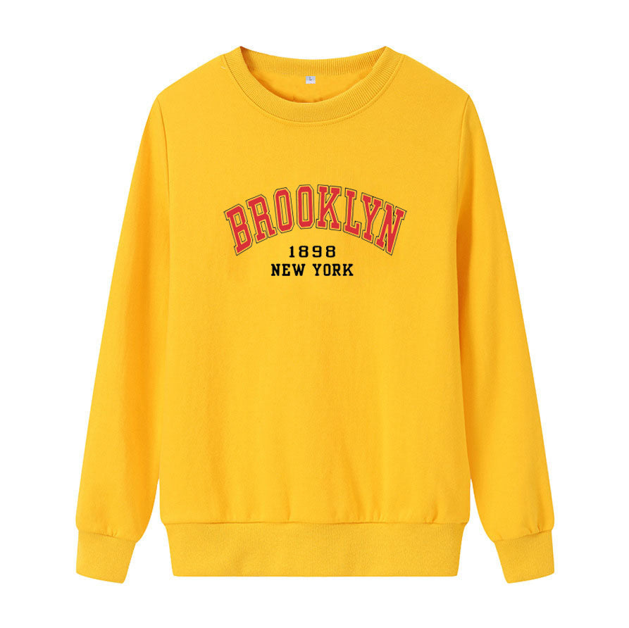 Women's casual oversized sweater with Brooklyn print Chic & Stil