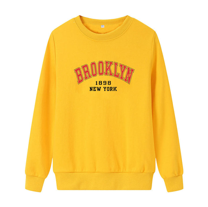 Women's casual oversized sweater with Brooklyn print Chic & Stil