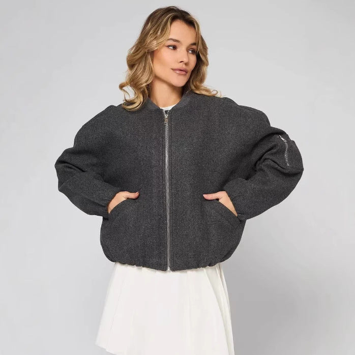 Ladies urban quilted jacket with slightly shiny finish and practical pockets Lune London