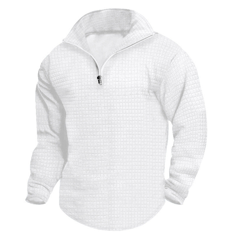 Men's High-Quality Fleece Sweater with Stand-Up Collar and Zipper Lune London