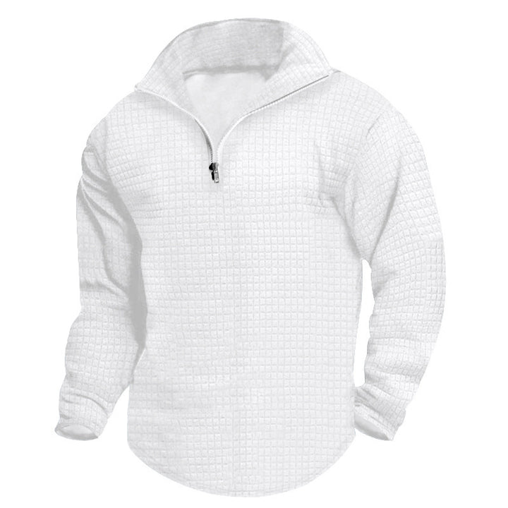 Men's High-Quality Fleece Sweater with Stand-Up Collar and Zipper Lune London