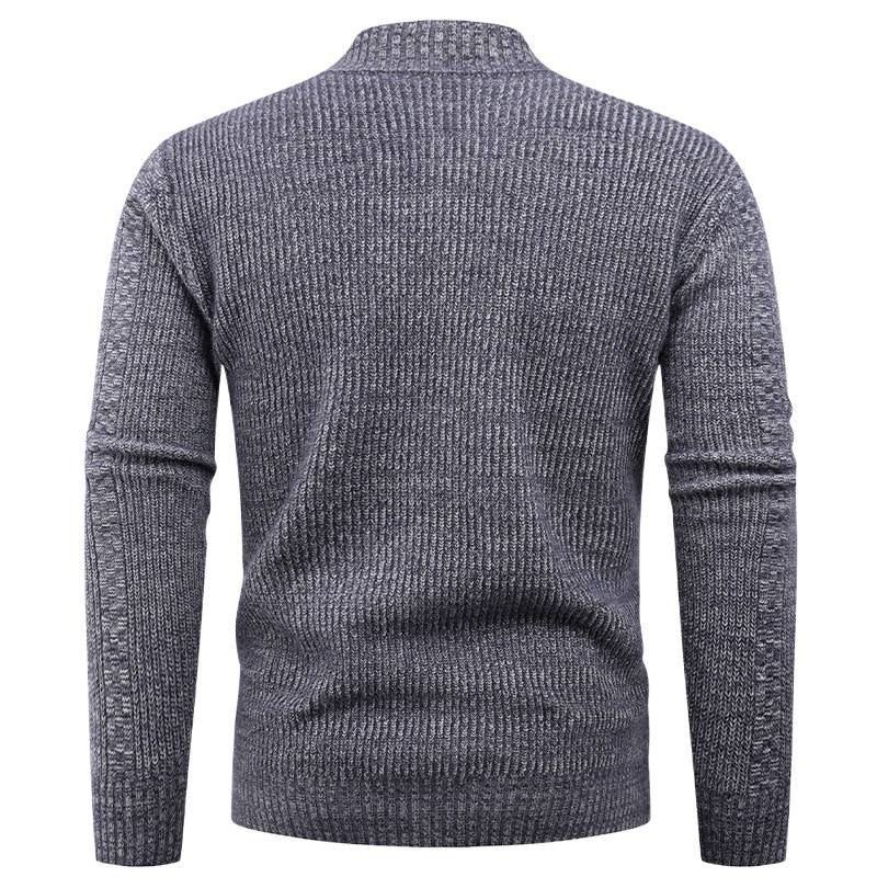 Knit sweater for men with high collar and full zip Lune London