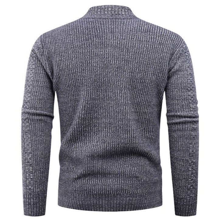 Knit sweater for men with high collar and full zip Lune London