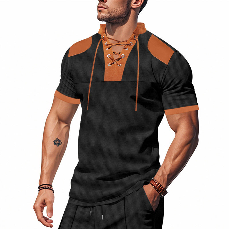 Short-sleeve shirt for men with laces and structured design Lune London
