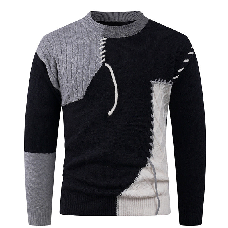 Fashion knit sweater for men with asymmetric twisted pattern Lune London