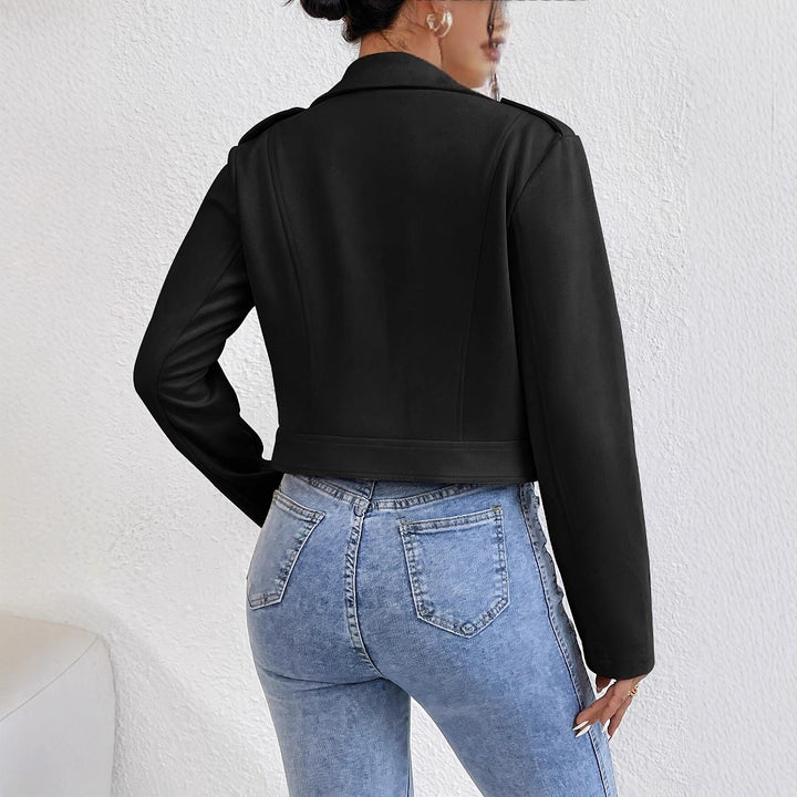 Women’s faux leather biker jacket with attractive zip details and a modern fit Lune London