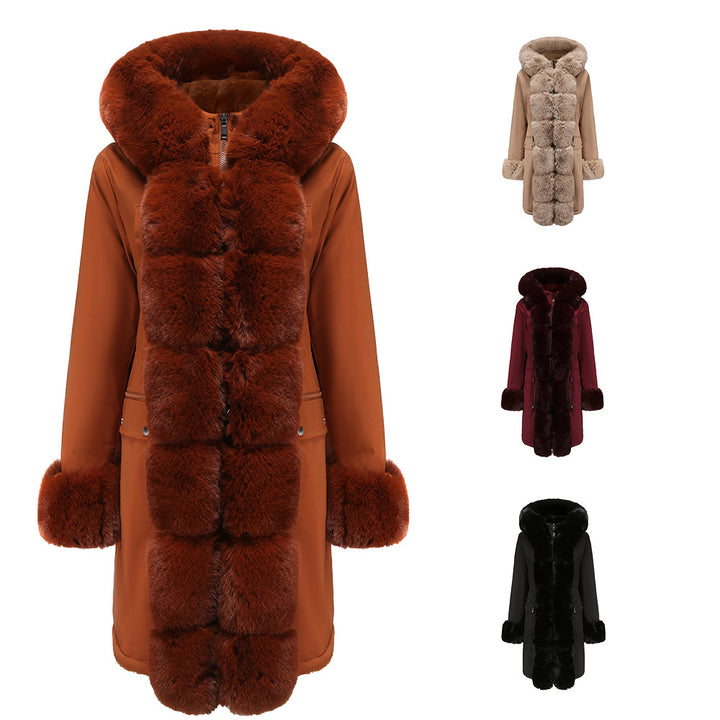 Elegant women's park jacket with luxurious faux fur trim Lune London