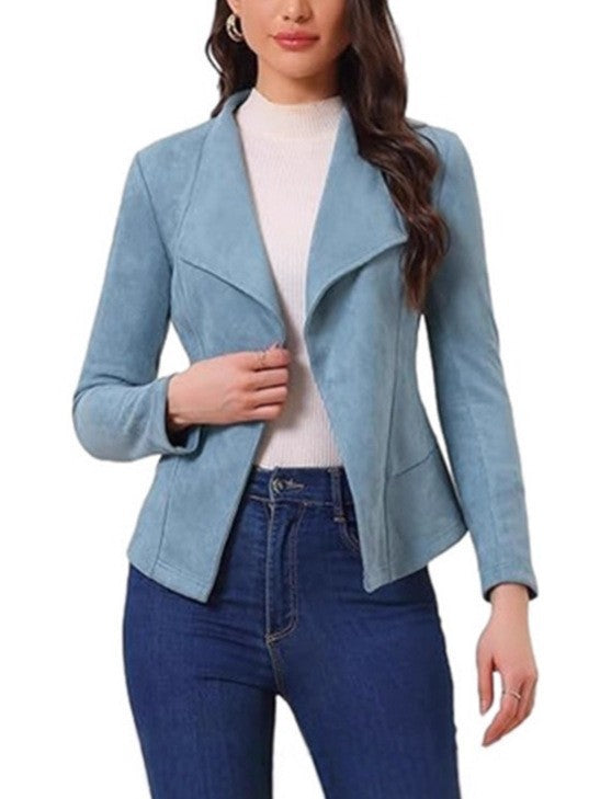 Faux leather blazer for women with a relaxed fit and trendy lapels Lune London