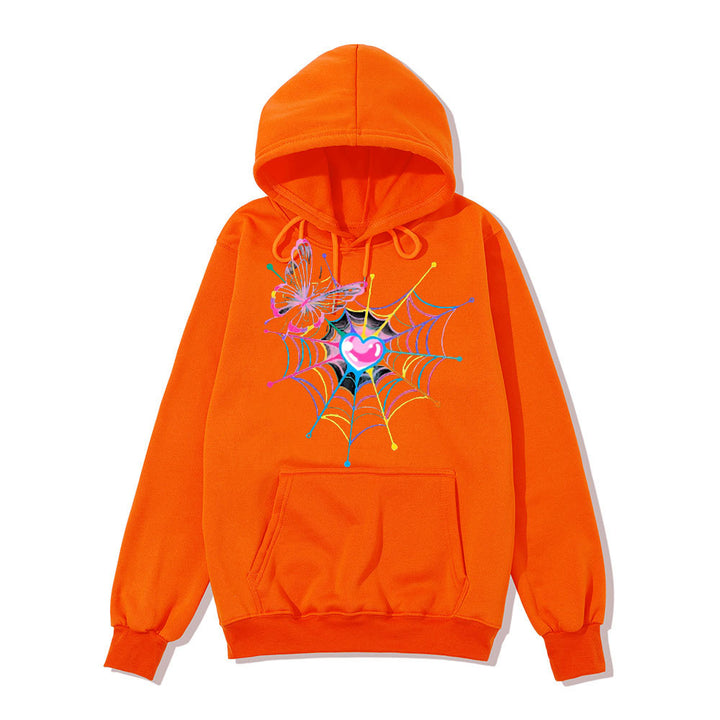Women's hoodie sweatshirt with creative butterfly and spider web design Chic & Stil