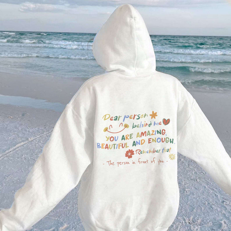 Women's Hooded Sweatshirt with Motivational Print and Comfortable Fit Lune London