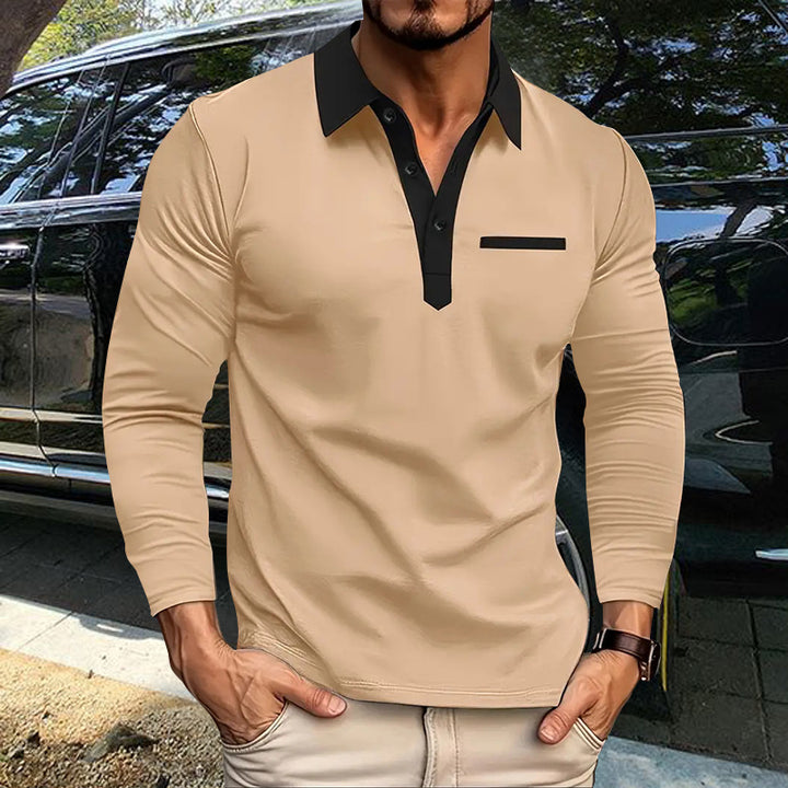Men's polo shirt with modern collar and practical chest pocket Lune London