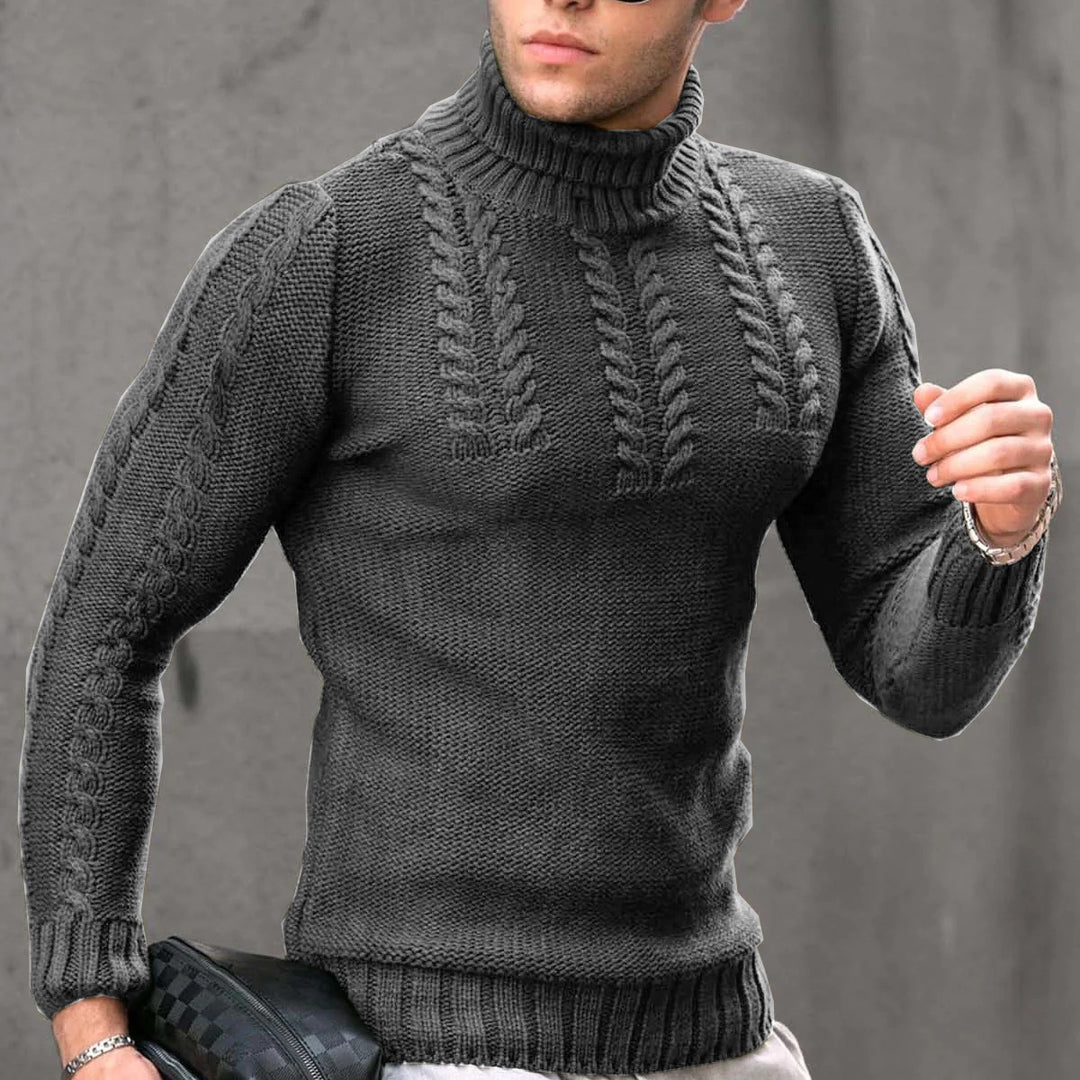 Knitted pullover for men with high collar Lune London