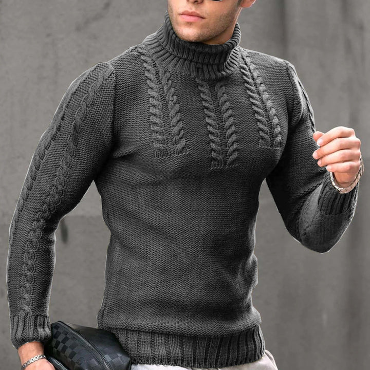Knitted pullover for men with high collar Lune London
