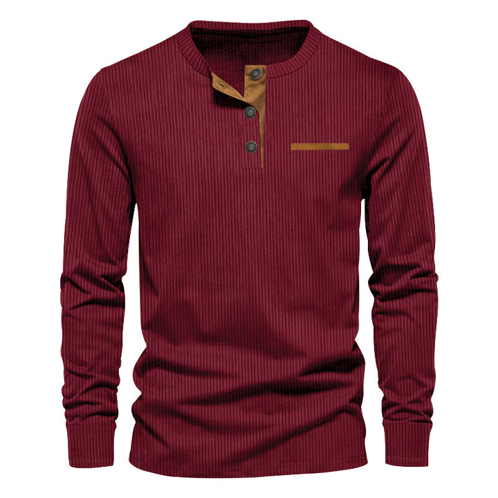 Men's long sleeve shirt with striped design and button placket Lune London
