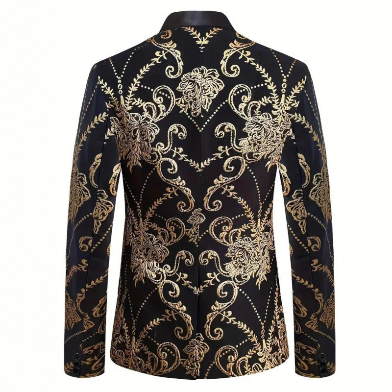Veste de smoking extravagante pour homme avec motif jacquard floral Lune London