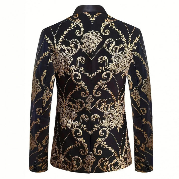 Veste de smoking extravagante pour homme avec motif jacquard floral Lune London