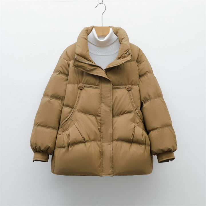Bulky winter jacket for women with practical pockets and high collar Lune London
