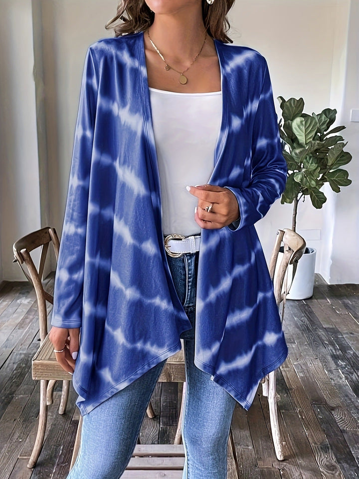 Lune London | Cardigan - Open Front - Long Sleeves - Batik Pattern - Casual Chic Layer