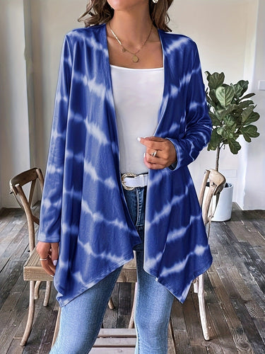 Lune London | Cardigan - Open Front - Long Sleeves - Batik Pattern - Casual Chic Layer