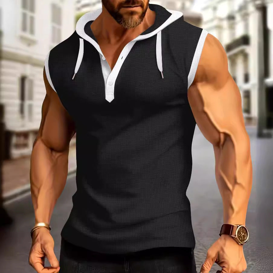 Men's performance polo shirt with short sleeves and hood Chic and Style