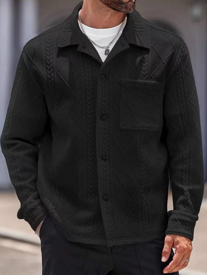Men's knit shirt with modern design and textured fabric Lune London