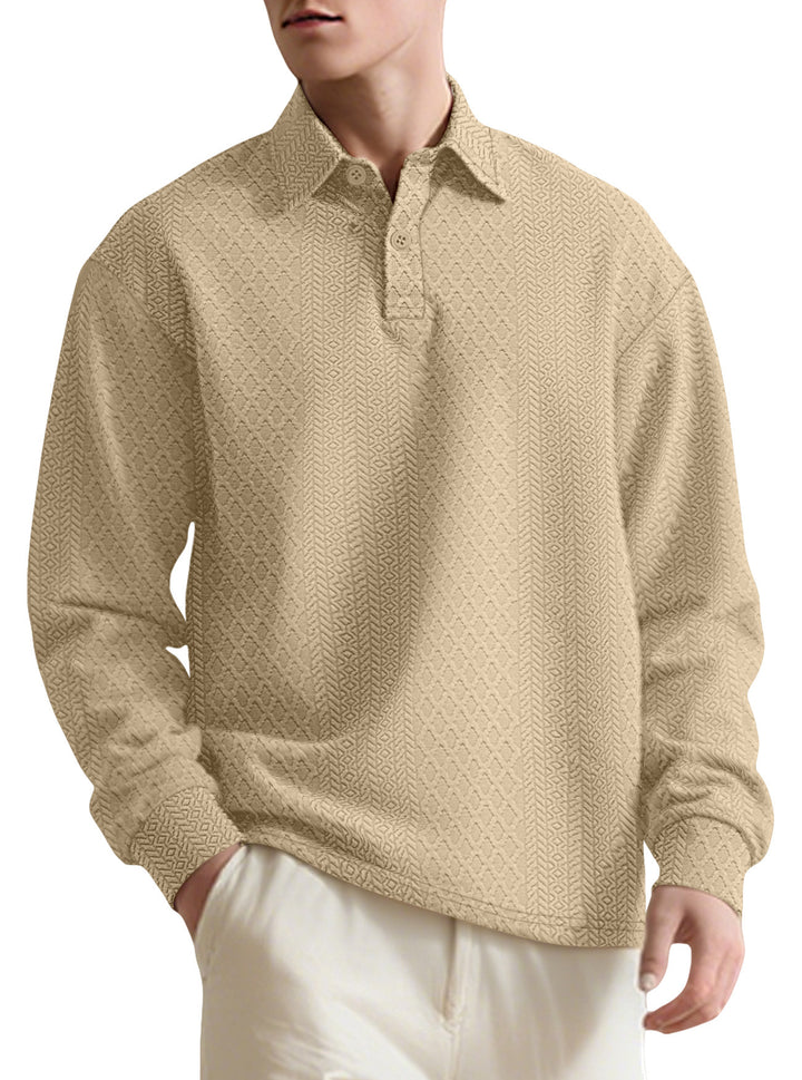 Men's long sleeve shirt with textured surface and elegant button placket Lune London
