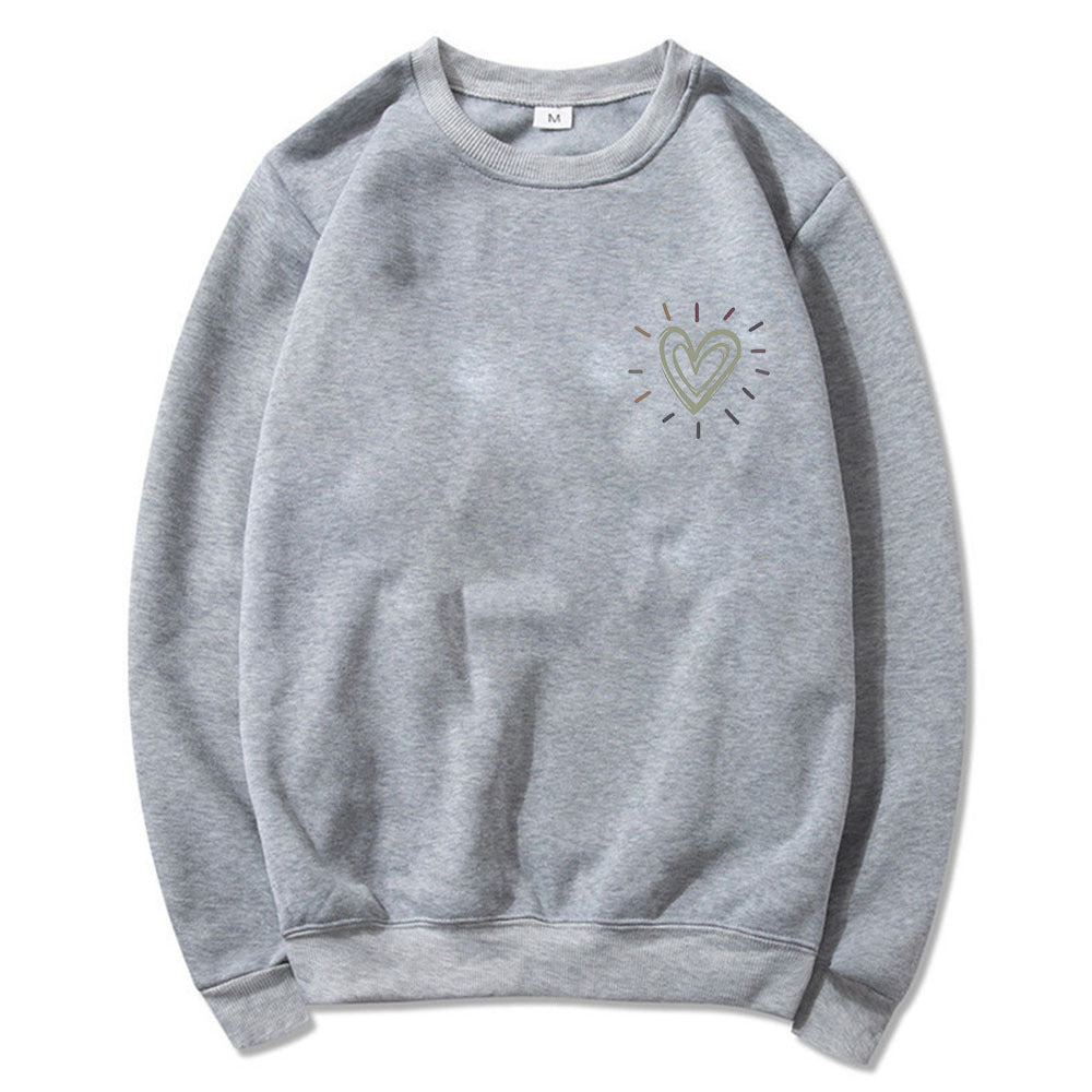 Sweatshirt surdimensionné pour femmes avec motif cœur mignon et coupe décontractée Chic & Stil