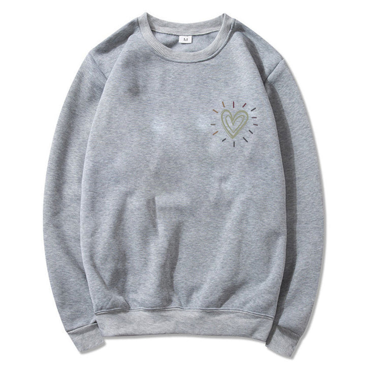 Sweatshirt surdimensionné pour femmes avec motif cœur mignon et coupe décontractée Chic & Stil