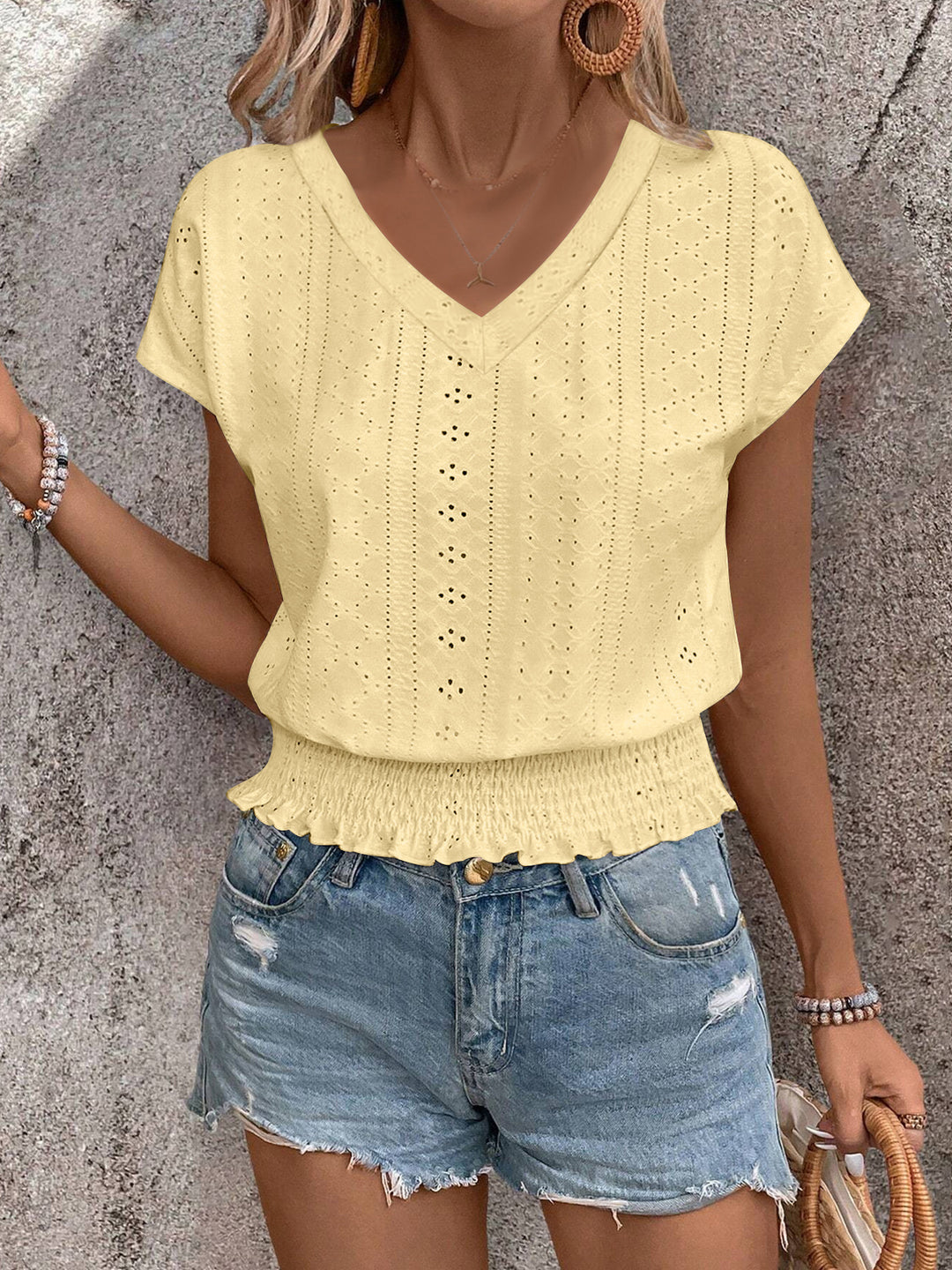 V-neck lace blouse for women Lune London