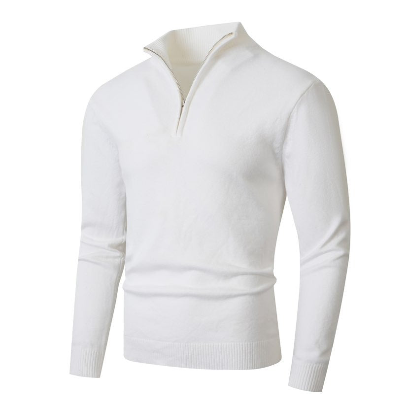 Men's sweater with half-zip modern and fine ribbed structure Lune London