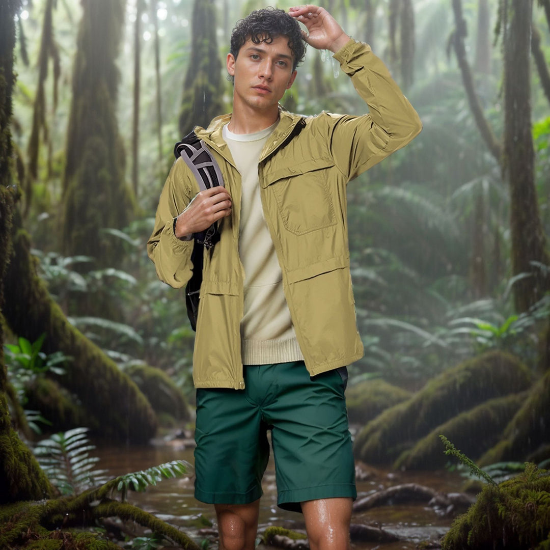 Lightweight and breathable outdoor jacket for men with hood Lune London