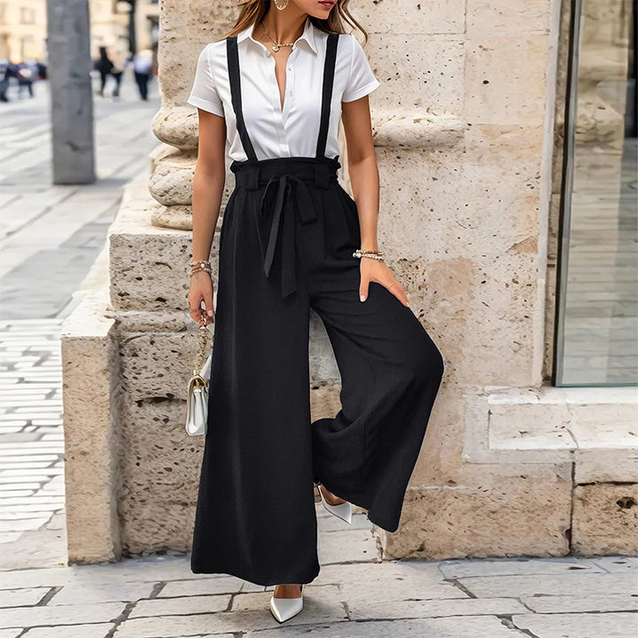 Women Elegant Wide-Pants Straps Jumpsuit Lune London