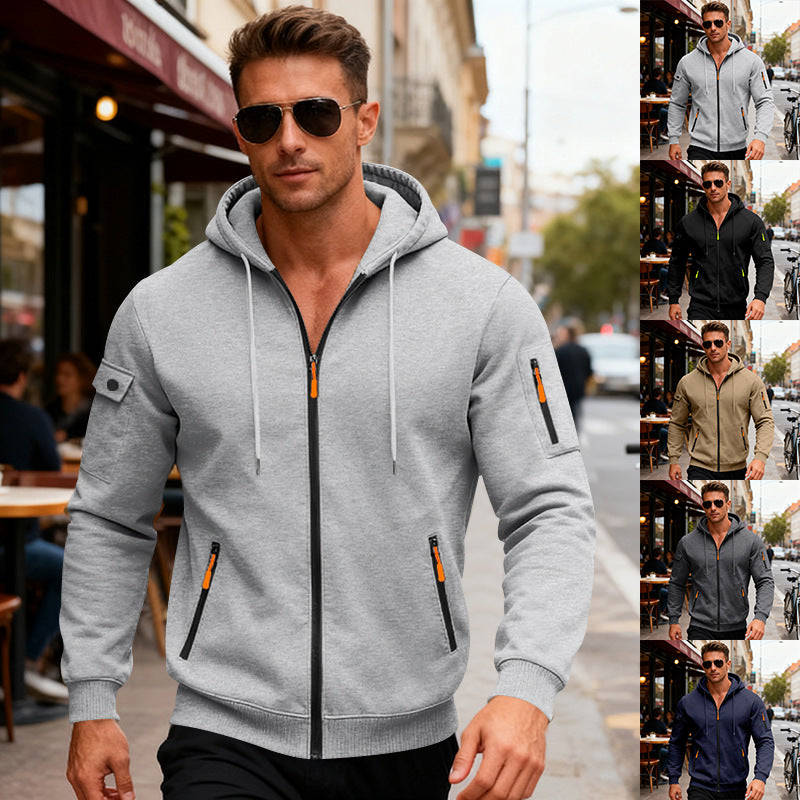 Men's sporty hooded jacket with zip pockets and modern cut Lune London