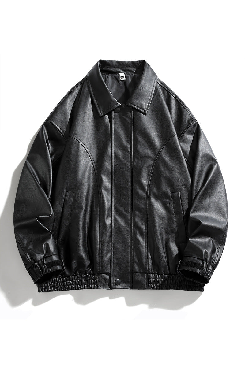 Casual faux leather jacket for men with elastic waist Lune London