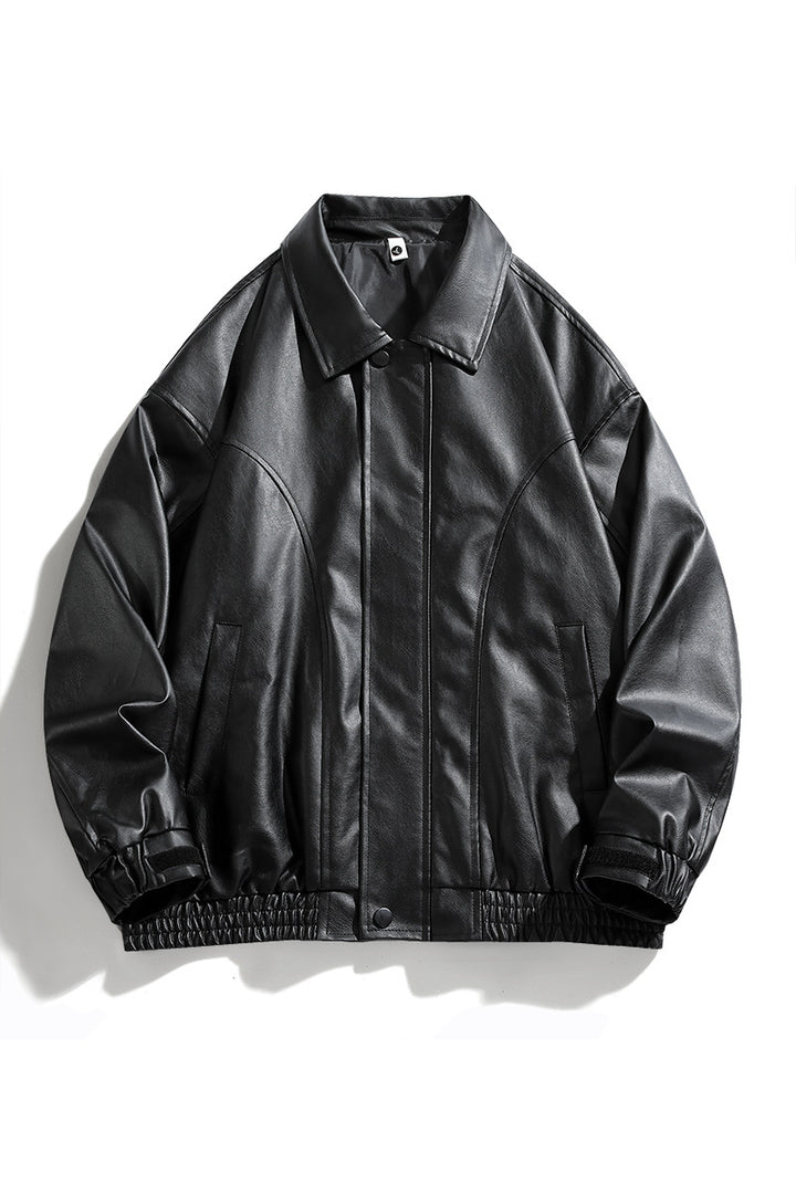 Casual faux leather jacket for men with elastic waist Lune London