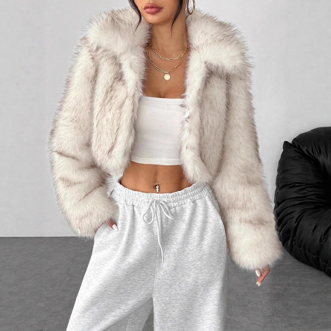 Ladies Chic and Stylish Faux Fur Jacket