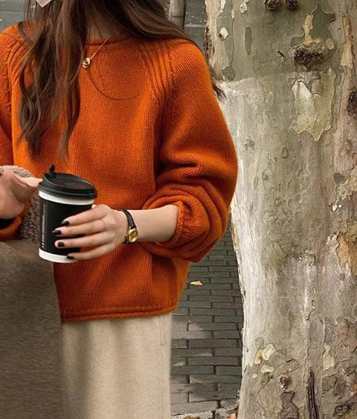 Knitted sweater for women with a relaxed silhouette and modern details Lune London