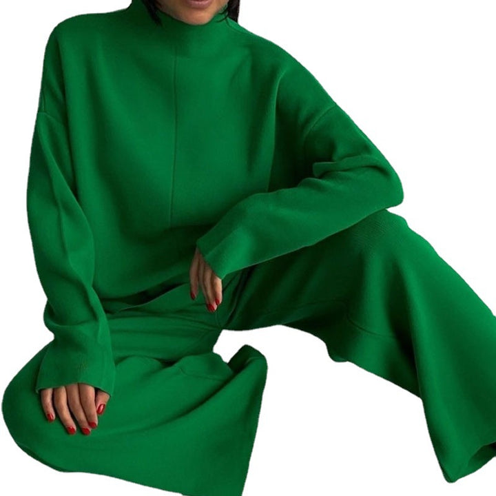 Ensemble de sweatshirt décontracté pour femmes avec coupe ample et col haut Chic & Stil
