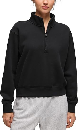 Pull en fleece sportif pour femmes avec col montant Chic & Stil