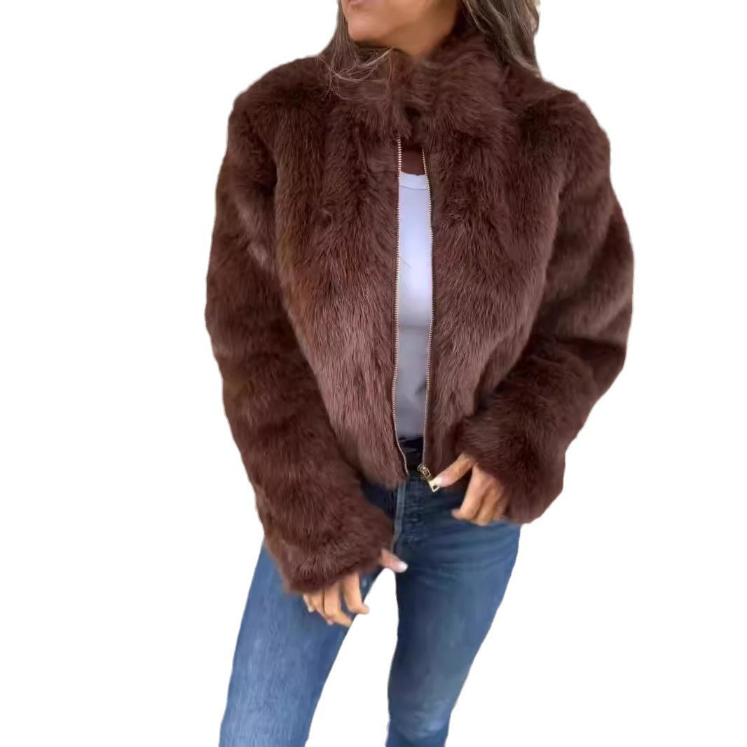 Cozy women's jacket with high collar Lune London