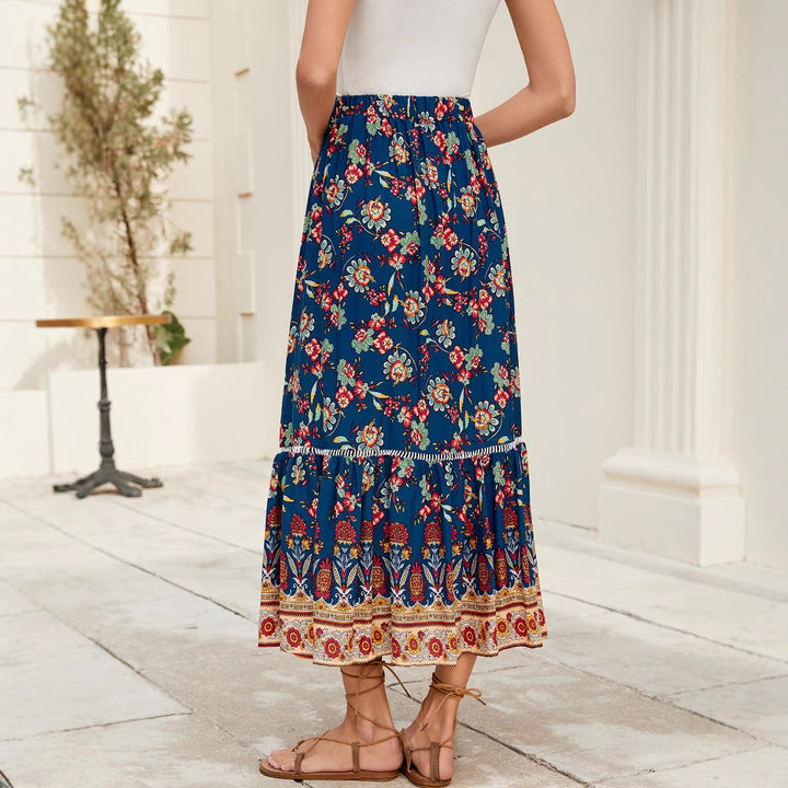 Women Bohemian Chic Floral Maxi Skirt and Style