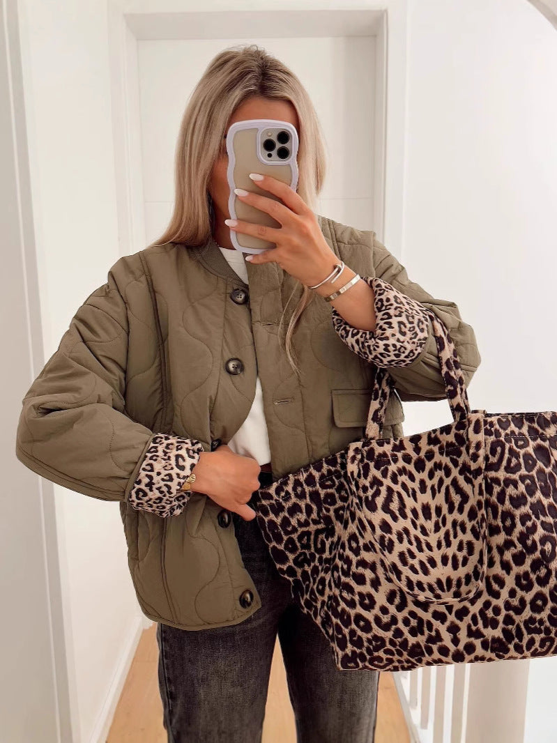 Ladies quilted transition jacket with practical pockets Lune London