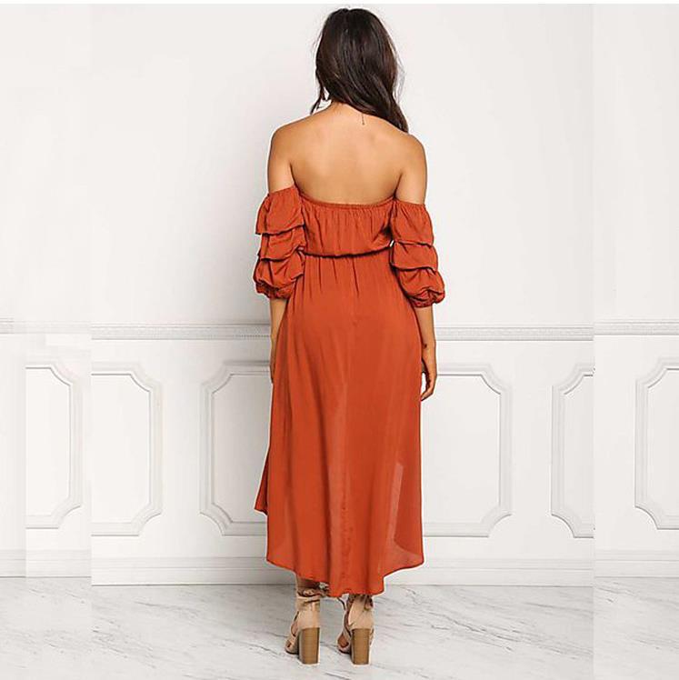 Ladies Off-Shoulder High-Low Dress Lune London