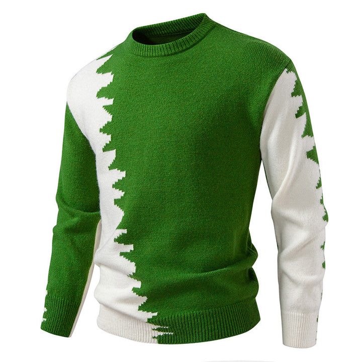 Men's knitted sweater with an asymmetrical colorful design and high comfort Lune London