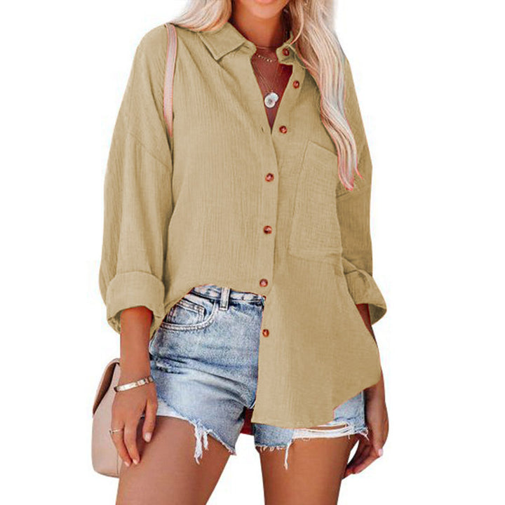 Chiffon shirt for women with wide sleeves and a practical chest pocket Lune London