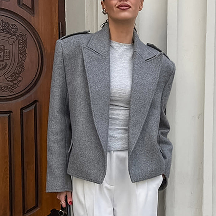 Oversized wool jacket for women with structured cut Lune London