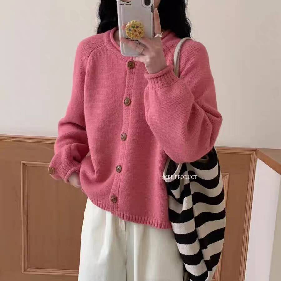 Knitted jacket for women with asymmetrical cut and generous balloon sleeves Lune London