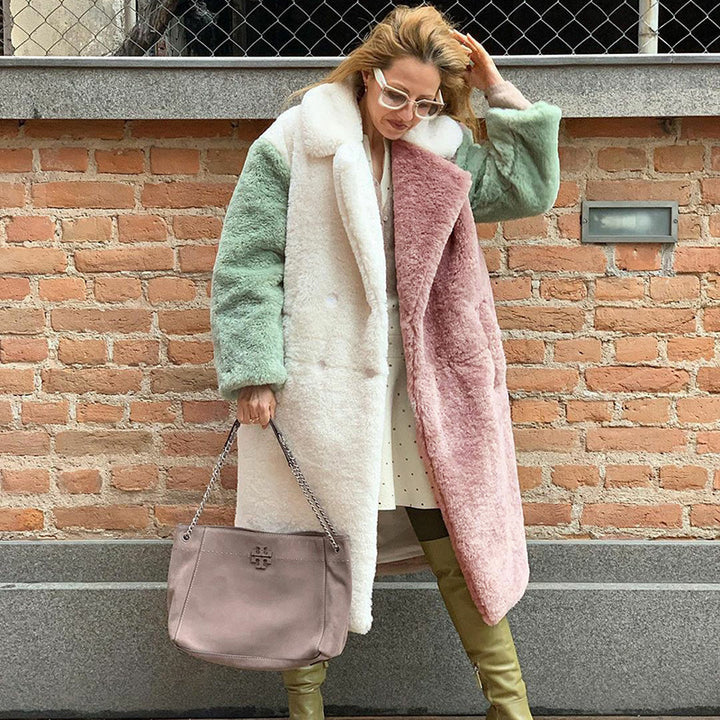 Long coat for women in soft teddy fur Lune London