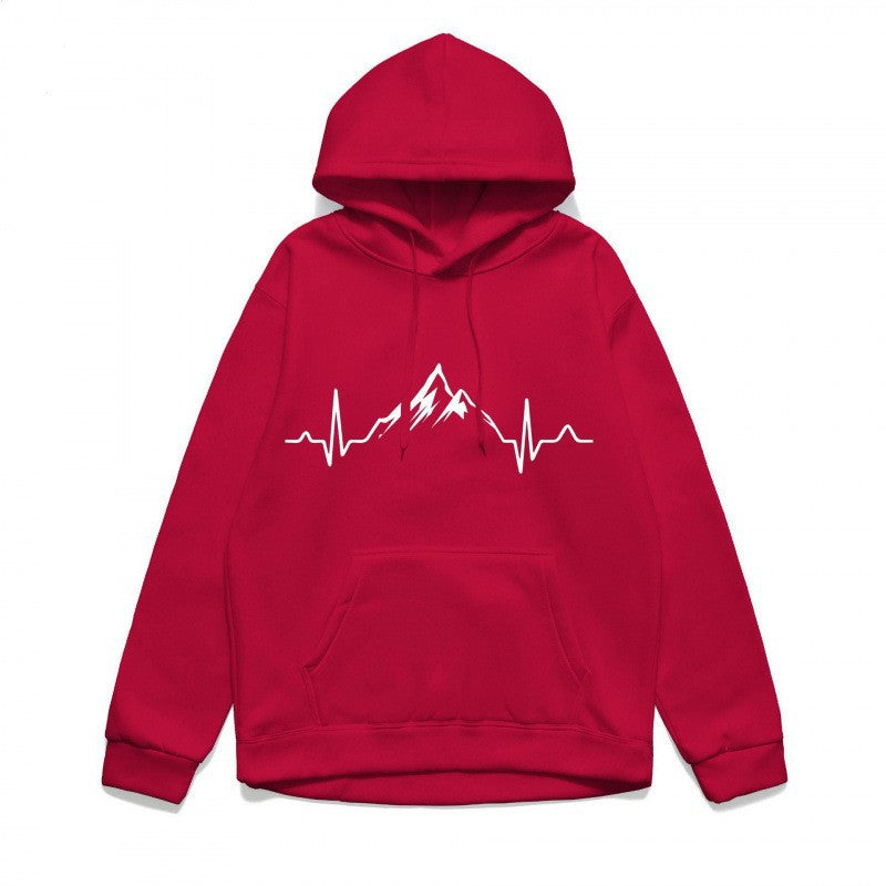 Women's hoodie with stylish mountain motif and high-quality cotton Chic & Stil